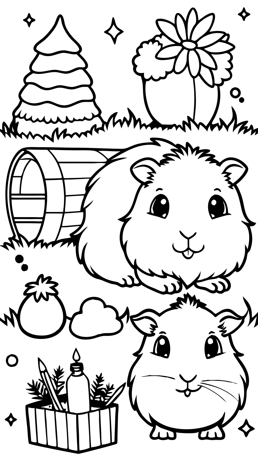 coloring pages of guinea pigs